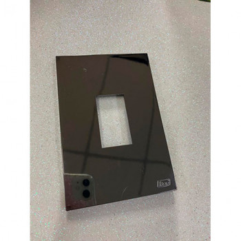 Placa p/ 1 Interruptor Vertical 4x2 - Recta Espelhada Fume Placa p/ 1 Interruptor Vertical 4x2 - Recta Espelhada Fume
